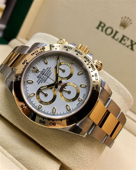 rolex daytona steel and gold white dial|Rolex daytona value chart.